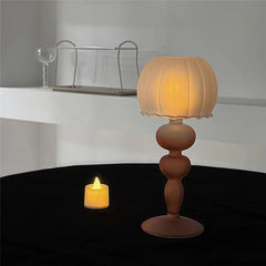 YICKYUE - Frosted Glass Candle Holder Table Lamp Shape Candle Case Ornaments Wedding Decoration Home Dining Table Retro Candlestick Gifts