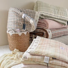 YICKYUE - Applique Decor Soft Cotton 3pcs Bedspread Set with Lace Trim, Breathable Quilt Coverlet, 1-Piece Summer Blanket Thin Comforter