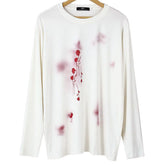 Hearujoy 2024 Solid Color Long-sleeved Sweater Abstract Hand-painted Spray Paint Rose Silhouette Basic Loose Casual Long-sleeved New
