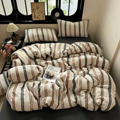 YICKYUE - 3/4pc Home Bedding Set Soft Washed Cotton Duvet Cover Set+Sheet Twin Queen Home Dorm Leopard Bedclothes Drop Shipping