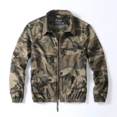 HEARUJOY - Amikaki Men's Cotton Workwear Bomber Jacket Autumn Spring Fashion Stylish Lightweight Windbreaker Trucker Jackets