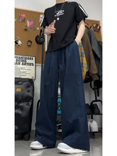 HEARUJOY - Lightweight Ice Silk Yamamoto Men's Summer Wide Leg Casual Pants Draped Loose Fit Straight Cut Trousers Youthful Energy Sle