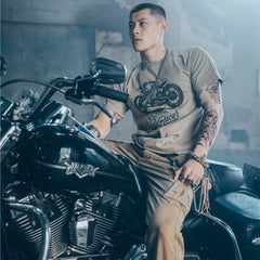 Hearujoy Motorcycle Clothing Fashion Top Rock Streetwear Muscles T Shirt for Men Hip Hop Embroidery Graphic Aesthetic 5xl Man Tee Shirts