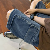Hearujoy Summer Men Denim Short Streetwear Vintage Korean Harajuku Pocket Jeans Shorts Hip Hop Cargo Pants Oversized Bottoms Male Clothes