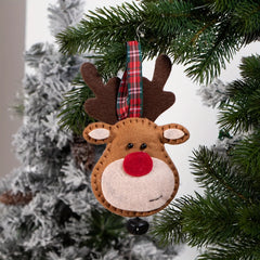 YICKYUE - 6 Pcs Set Christmas Tree Ornament Hanging Decorations, Reindeer And Bell-Shaped Pendants, Suitable For Decorating Living Room