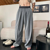 HEARUJOY - New Men's Korean Style Light Luxury Draped Wide Leg Casual Pants Leisure Solid Color Vintage Straight Premium Elegant Trousers