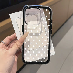 YICKYUE - Cute Polka Dot Phone Case For iPhone 17 Pro Max Case For iPhone 16 11 12 13 14 15 Pro Max 17 Air Soft Shockproof Glossy Cover