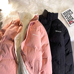 HEARUJOY - Letter Graphic Oversized Men Women Parka Fashion Streetwear Male Female Fleece Thicken Winter Jacket New Women's Clothing