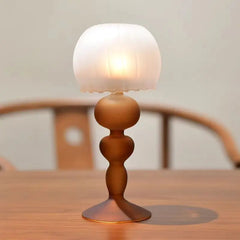 YICKYUE - Frosted Glass Candle Holder Table Lamp Shape Candle Case Ornaments Wedding Decoration Home Dining Table Retro Candlestick Gifts