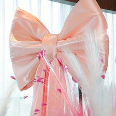 YICKYUE - 1pc Giant Pink Bow Party Decoration, Elegant Festival Event Decoration Polyester Pendant Suitable for Weddings and Celebrations