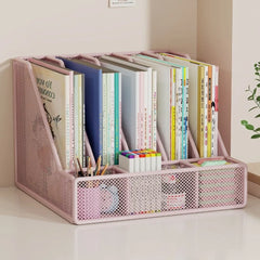 YICKYUE - Metal Desk File Organizer Multi-functional Space-saving Document Management Rack Integrated Storage Multi-layer Bookshelf