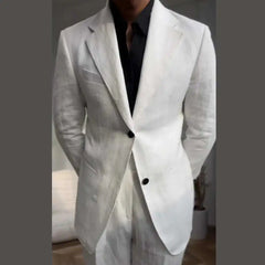 HEARUJOY - High Quality Linen Blend Business Dress Suit Wedding Suit Men Versatile Casual Office Party Prom Costume Homme Men Tuxedo Suit