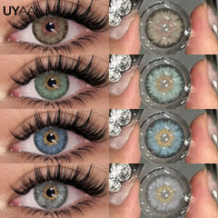 YICKYUE - Contact Lenses Beauty Blue Lens Siri Series Color Contact Green Eye Contacts Makeup Gray Lens Choice Natural Brown pupils