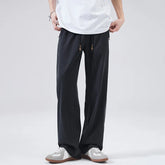HEARUJOY - Men's Summer Casual Pants Men Trendy Loose Fit Versatile Wide Leg Draped Straight Long Trsouers Elastic Waist