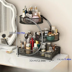 YICKYUE - 1pc Lightweight Varnished Metal Makeup Storage Rack - No - Installation, Ideal For Vanity Countertop, For Lipstick & Skincare