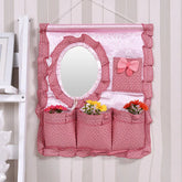 YICKYUE - Textile Crafts Wall Hanging Multi-Layer Storage Bag Dressing Mirror Home Decoration Kitchen Living Room Foldable Storage Bag