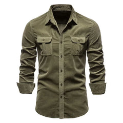 HEARUJOY - Men New Shirts Coats Shirt Coat Turn Down Collar Full Sleeve Button Single Breasted Slim Fit Casual Splice Regular Tops Autumn