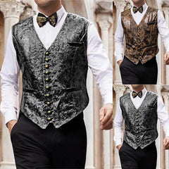HEARUJOY - Autumn And Winter New Men's Solid Color V-Neck Vest Jacket French Retro Fashion Trend Slim Casual Breathable Niche Men's Tops