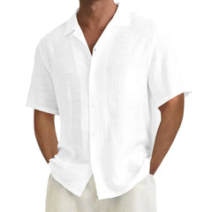 HEARUJOY - Summer Men'S Short Sleeve Cardigan Shirt Beach Casual Shirt Loose Regular Fit Casual Men'S Shirt