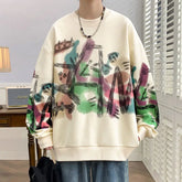 HEARUJOY - Men's Long Sleeve T-Shirt Graffiti Spring Autumn New Trendy Round Neck Youth Base Layer Top