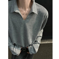 HEARUJOY - Spring Lapel Hoodie Men Oversized Casual Sweatshirt Men Korean Loose Pullover Hoodie Mens Hoody Men Long Sleeved T-shirt M-3XL