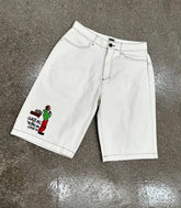 Hearujoy Y2k Streetwear Punk anime Print Jeans Women Hip hop Trend Fashion white denim shorts Harajuku loose casual wide-leg pants
