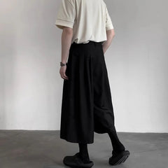 HEARUJOY - Gothic Dark Casual Culottes Spring Japanese Harajuku Streetwear Elegant Daily Business Office Fashion Wide Leg Pants Unisex