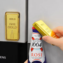 YICKYUE - 2pcs Funny Gold Bar Red Wine Bottle Opener Refrigerator Magnets Blackboard Whiteboard Photo Message Fridge Magnets Decorative