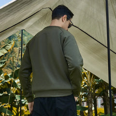 HEARUJOY - Men New Hoodies O Neck Sweatshirts Pullover Solid Sweatshirt Loose Sweatshirt Sports Casual 2025 Spring Spliced Slight Strech