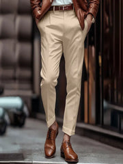 HEARUJOY - Fashion Men business Casual Suit Pants Diagonal Pocket Comfort Breath Straight Trouser Spring Autumn Daily Leisure Pant For Man