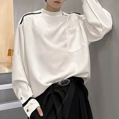 HEARUJOY - Mens T-Shirts Contrast Striped Casual T-Shirts Spring Streetwear Versatile Long-Sleeved Tops Old Money Men'S Clothing