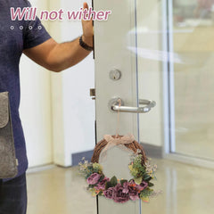 YICKYUE - Simulation Peony Floral Wreath Unique Decorative Garland for Home Door Wall Hanging Party Festival Decoration Artificial Silk