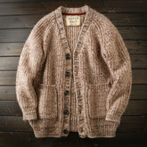 HEARUJOY - Vintage Heavy Weight Luxury Cardigan Sweater For Men Brand Knitted V-neck Top Autumn Winter Fashion Quality Thick Knitwear Coat