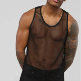 HEARUJOY - Tank Tops Vest Transparent White O-neck Party Nightclub Wear Polyester Fashion Sexy Vests Sleeveless Streetwear