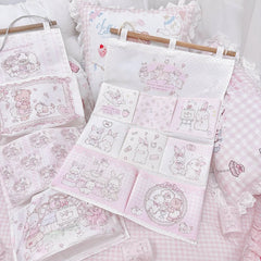 YICKYUE - Wall Hanging Storage Bag Dormitory Large Storage Bag Pink Creativity Home Decoration Kitchen Living Room Foldable Storage Bag