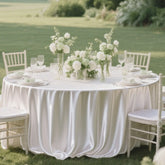 YICKYUE - 4pcs Round Table Cover Silky Satin Dining Table Cloth Bright Silk for Holiday Dinner Wedding Banquet Decoration