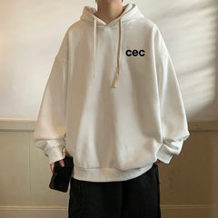 HEARUJOY - Men's Oversized Hoodie Off White 5XL Letter Print Hoodies with Hat Over size for Men Man Hoody Casual Wear Male Sweatshirt