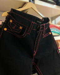 Hearujoy Y2K New Retro Embroidered Jeans 90s Street Trend Hip Hop Straight Jeans Men's Women's Punk Gothic Casual Loose Wide Legs Pants