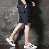 Hearujoy Solid Mens Cargo Shorts with Pockets Streetwear Jogger Strech Casual Summer Jorts Baggy Nylon Y2k Bermuda Short Pants for Men