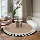 YICKYUE - French Style Bedroom Decor Round Carpet Light Luxury Carpets for Living Room Washable Lounge Floor Mat Anti-slip Study Soft Rug