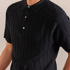 HEARUJOY - Italian Style Lapel Knitted Lightweight Lyocell Blend Polo Shirt For Men's Summer Business Casual T-shirt Polo Camisa Hombre
