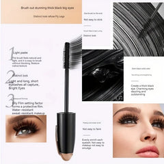 YICKYUE - 1 PC Waterproof 3D Mascara Thick Long Smudge-proof Plump Encrypted Long-lasting Curling Large Eye Makeup with 360° Spiral Brush