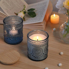 YICKYUE - 12PCS Glass Candle Holders Votive Candle Jars Empty Container for DIY Candle Making Crafts Holiday Decor Gift for Friends Family