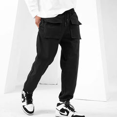 Hearujoy Parachute Cargo Pants for Men Quick Drying Casual Techwear Black Trousers Male Big Size Summer Streetwear Hip Hop Pocket
