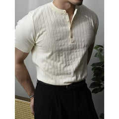 HEARUJOY - Summer Men Solid Zipper Knitted Polo Shirt Streetwear Fashion Male Clothes Lapel Slim Basic Business Casual Short Sleeve Tops