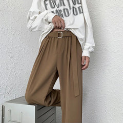 HEARUJOY - Men's Handsome High-end Trousers Draped Brown Suit Pants