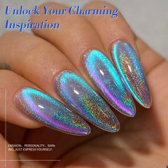 YICKYUE - 15ml Lasers Glitter Cat Magnetic Gel Nail Polish Rainbow Glass Bead Shining Glitter Soak Off UV LED Varnish