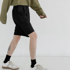 HEARUJOY - Summer Black Suit Shorts Men Fashion Social Mens Dress Shorts Korean Loose Straight Casual Shorts Mens Office Formal Shorts