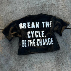 Hearujoy High Quality Punk Washed Streetwear Gothic Grunge Graphic Patchwork T Shirts Harajuku Fashion Casual Cutting Short Sleeves Tees