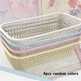 YICKYUE - 4 Pack Color Storage Basket Set Open Desktop Organizer for Organizing Miscellaneous Items Office Supplies Cosmetics Storage Box